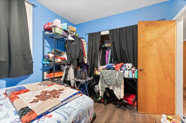 a view of stairs and wooden floor