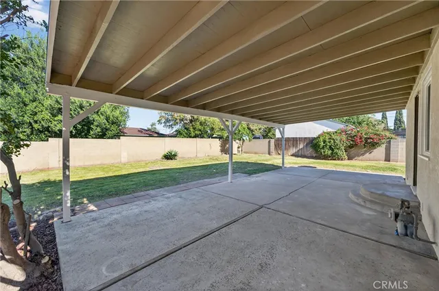 a view of backyard with green space