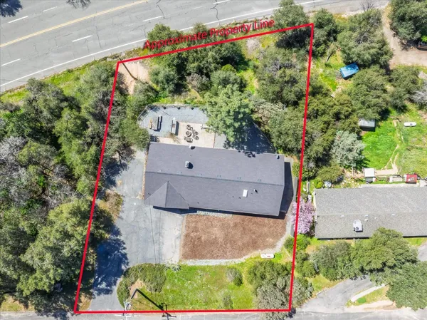 an aerial view of a house