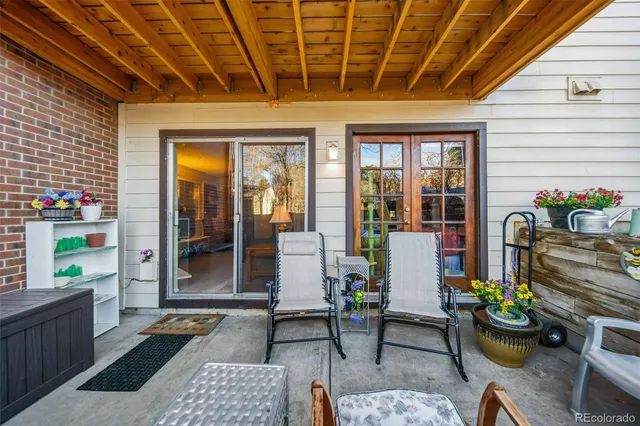 a outdoor space with furniture