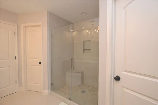 a bathroom with a shower
