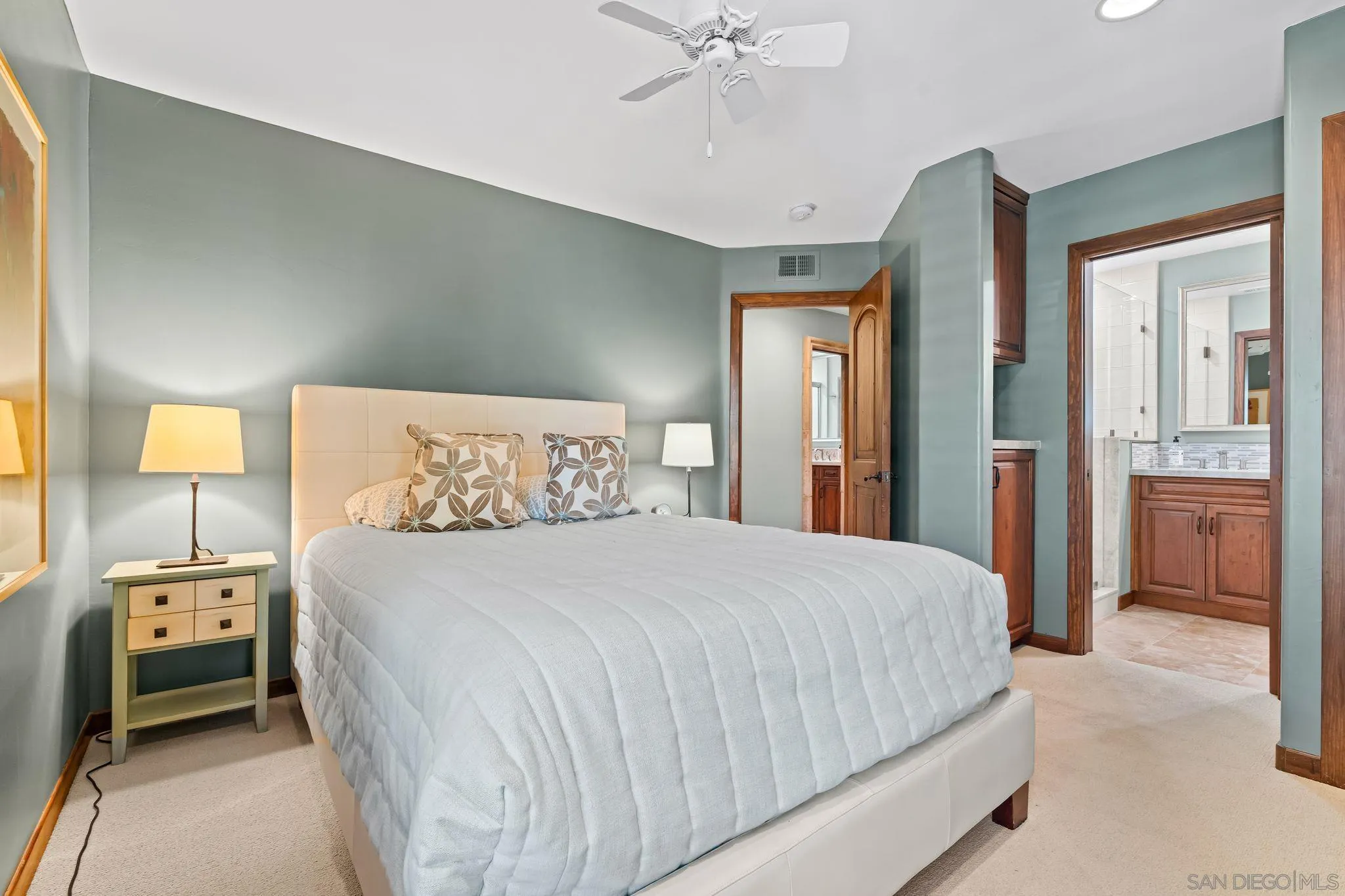 2969 Racetrack View Drive Del Mar, CA 92014 - Photo 33 of 59 a bedroom with a bed and a view of bedroom