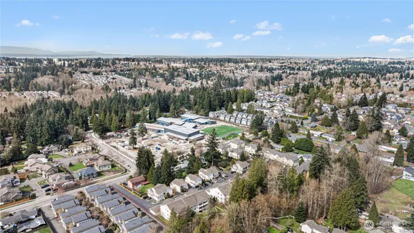 an aerial view of multiple house