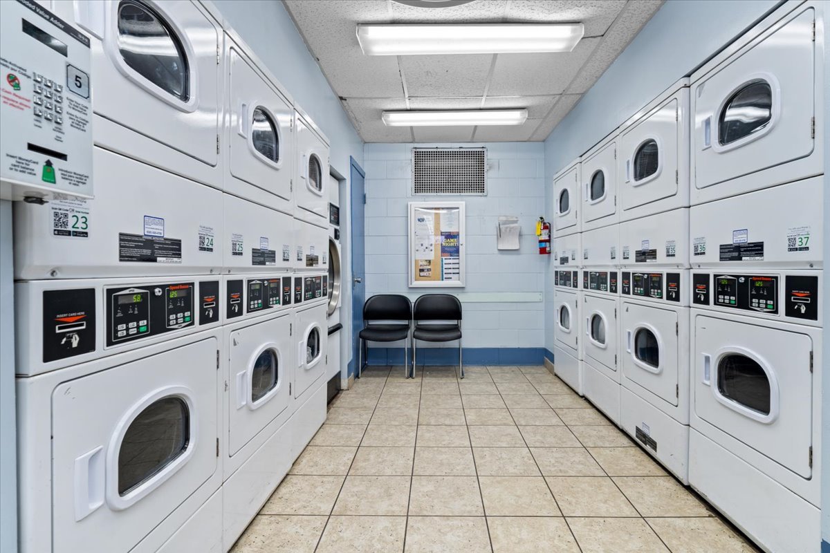 5455 North Sheridan Road, Unit 3406 Chicago, IL 60640 - Photo 26 of 30 a utility room with stainless steel appliances and white cabinets