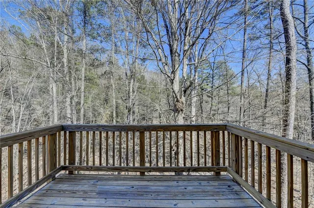 a view of wooden deck