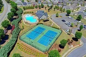 an aerial view of a house