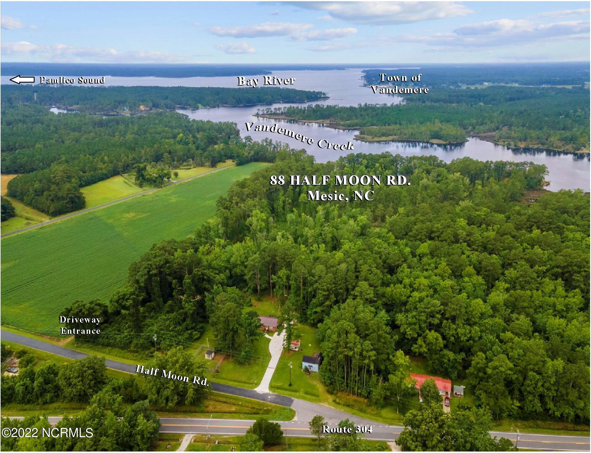 88 Half Moon Road Mesic, NC 28515 - Photo 1 of 36 overhead view of Mesic property
