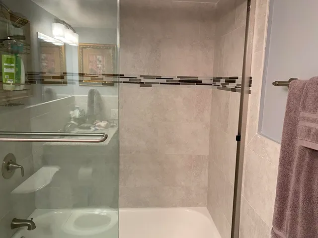 a bathroom with a shower