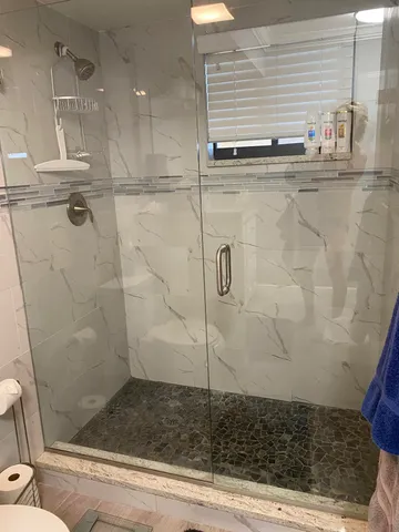 a bathroom with a shower
