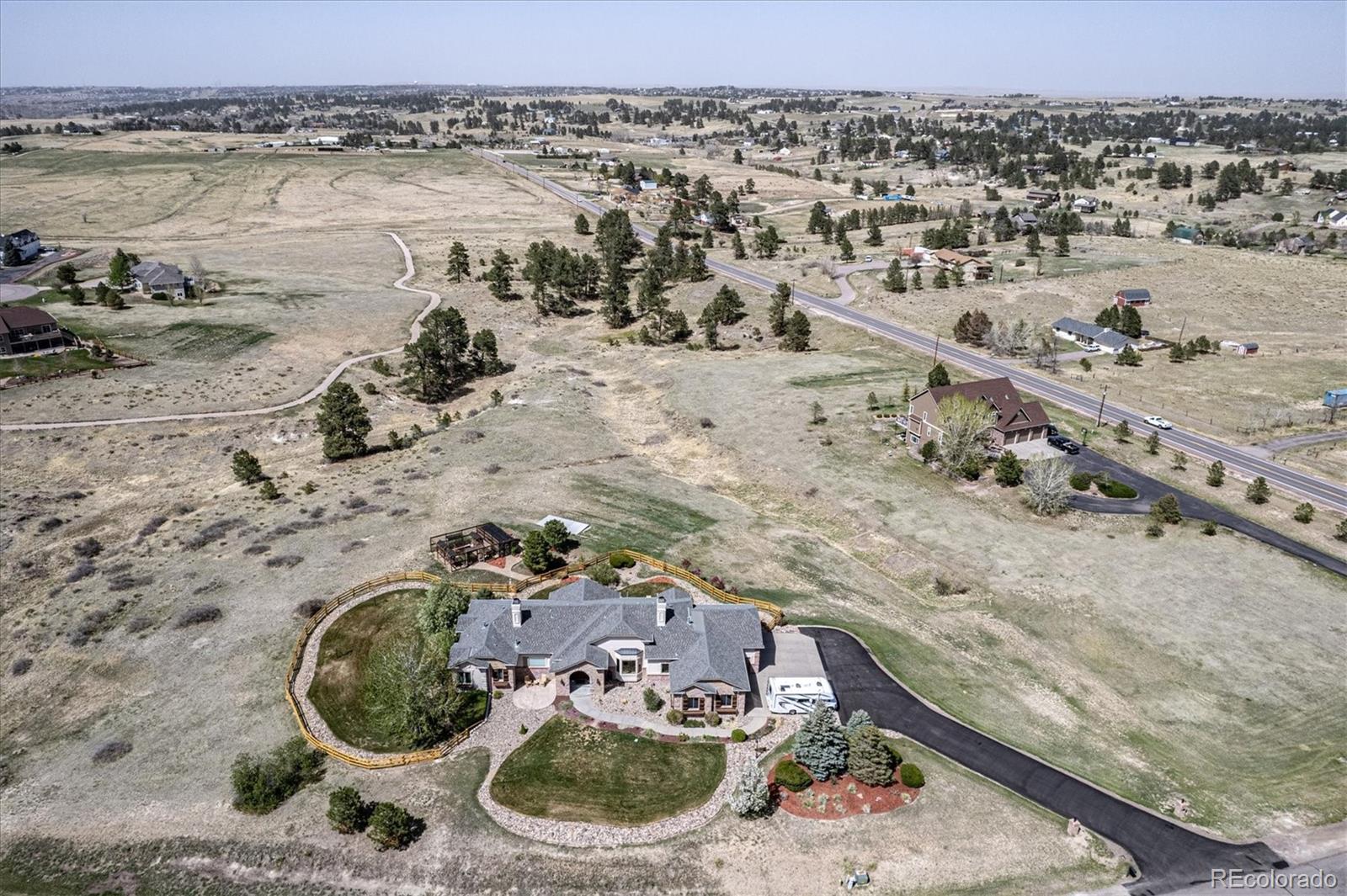 12080 Summit Ridge Road Parker, CO 80138 - Photo 4 of 39 a view of a terrace with a lot of water view