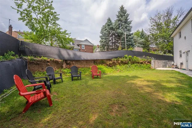 a view of a park with slide