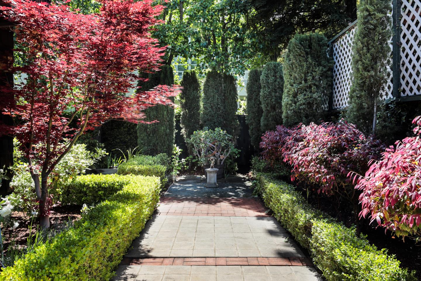 1145 Pine Street Menlo Park, CA 94025 - Photo 20 of 25 a view of a pathway covered with flower plants