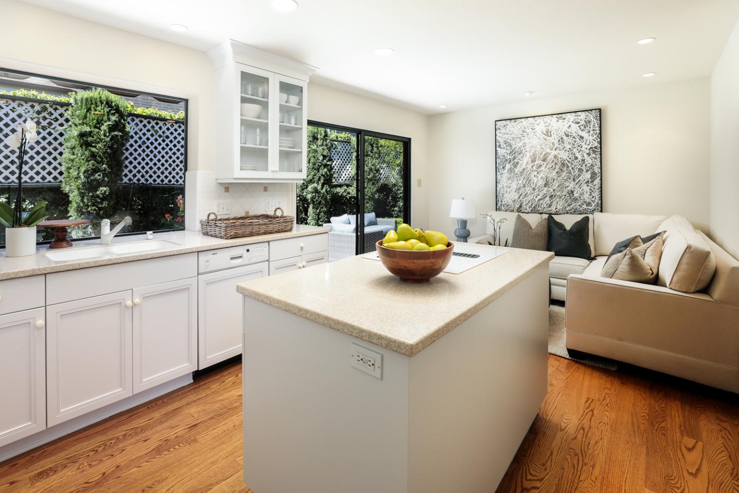 1145 Pine Street Menlo Park, CA 94025 - Photo 8 of 25 a view of a kitchen with a sink a window and chairs