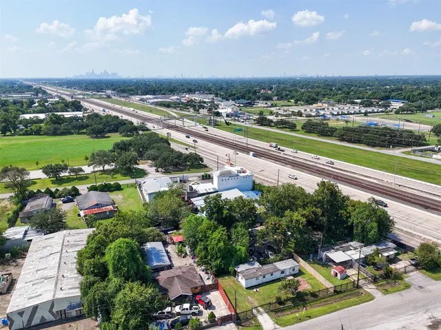 an aerial view of a city