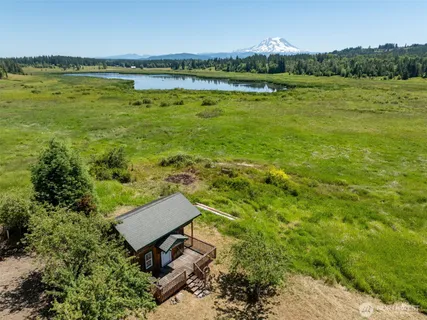 a view of a city and lake
