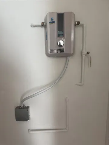 a close view of water heater room