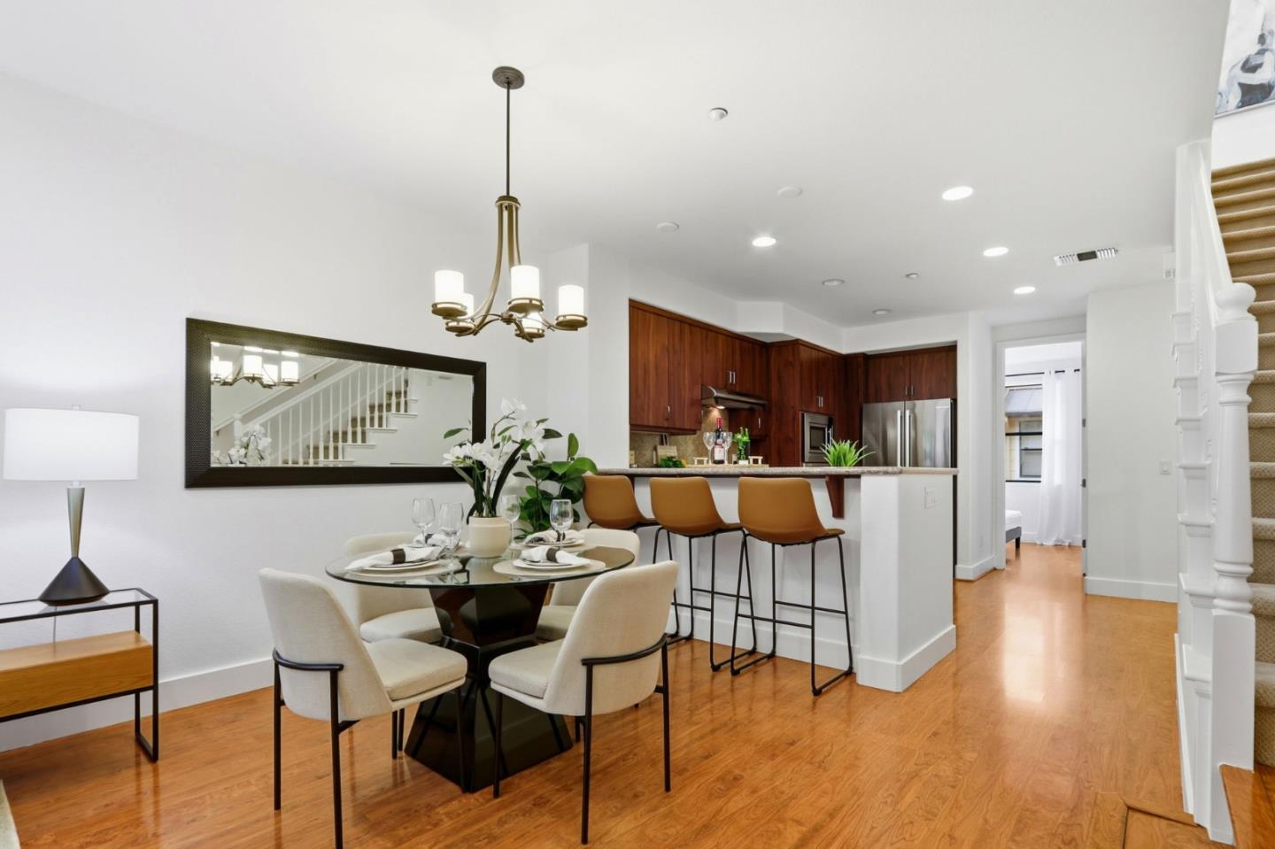 4206 Rickeys Way, Unit C Palo Alto, CA 94306 - Photo 14 of 44 a view of a dining room with furniture and wooden floor