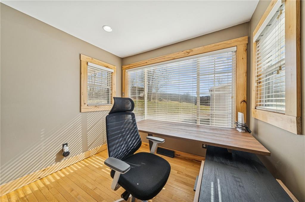 416 Pine Run Road Fombell, PA 16123 - Photo 23 of 50 a view of workspace with wooden floor