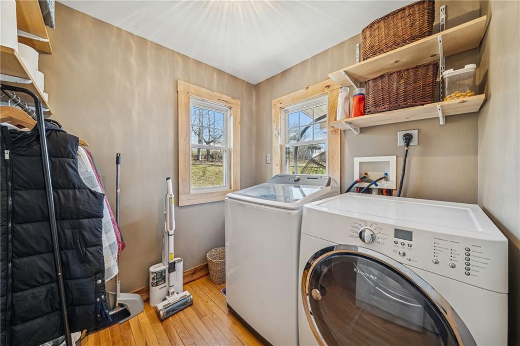 416 Pine Run Road Fombell, PA 16123 - Photo 25 of 50 a utility room with dryer and washer