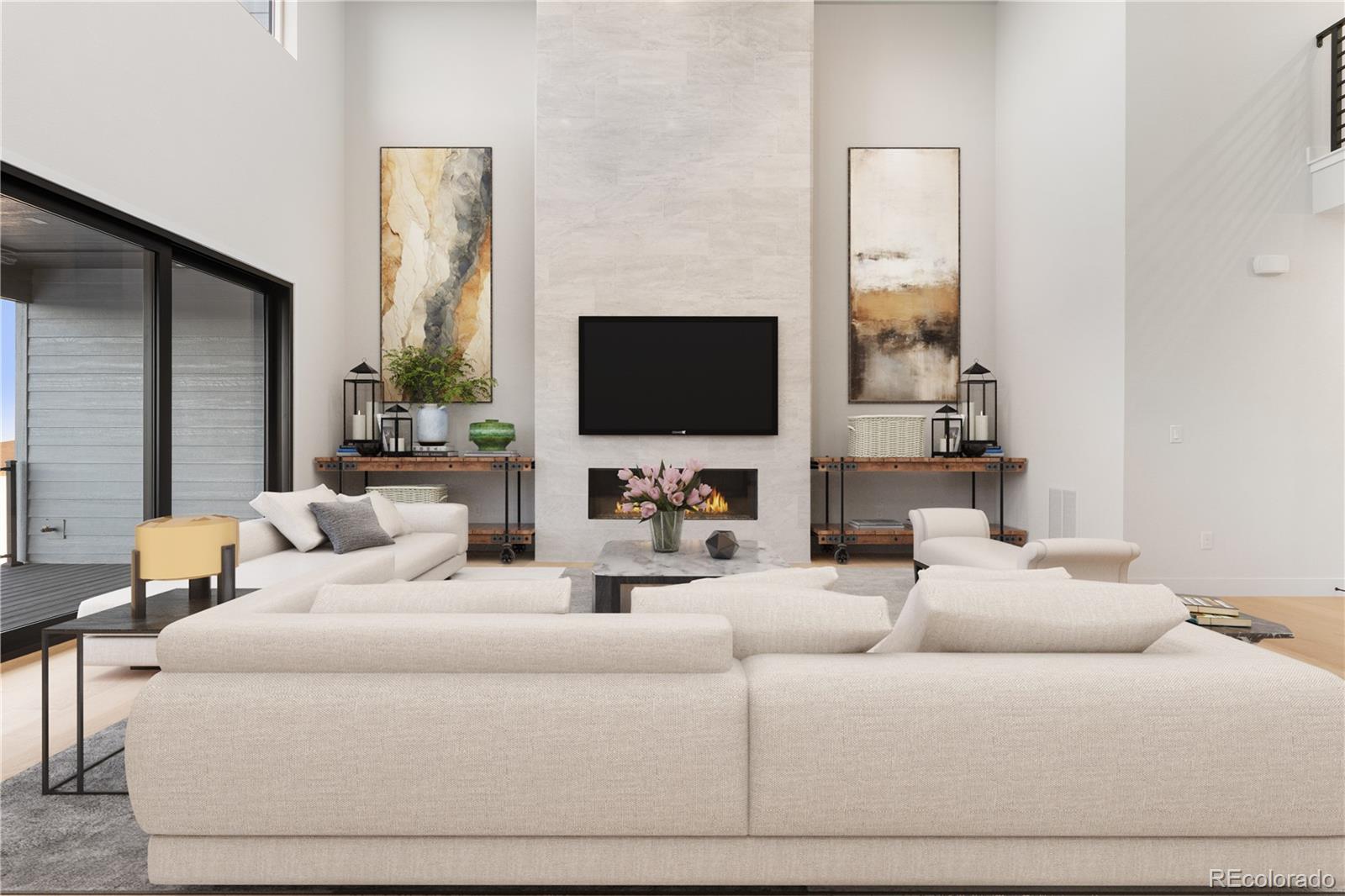 11283 Tenor Trail Lone Tree, CO 80134 - Photo 8 of 47 a living room with furniture and a flat screen tv