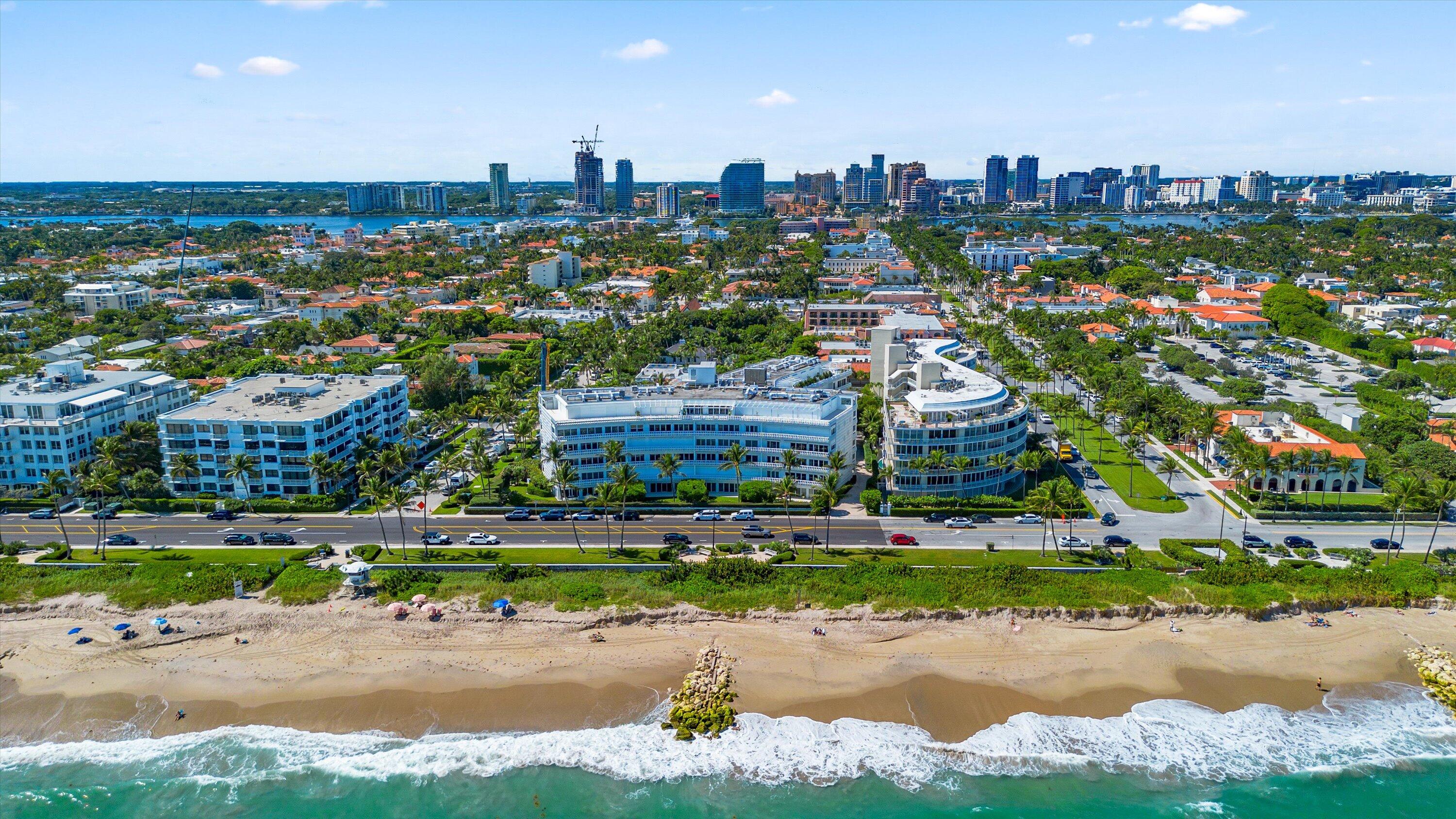 300 South Ocean Boulevard, Unit 4F Palm Beach, FL 33480 - Photo 18 of 19 an aerial view of a city with a lake and city