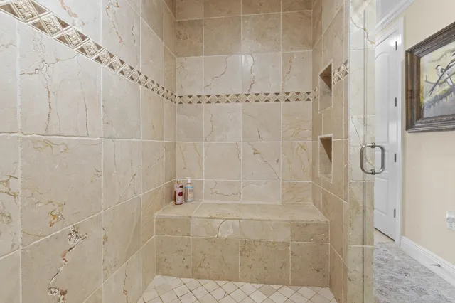 a bathroom with a shower