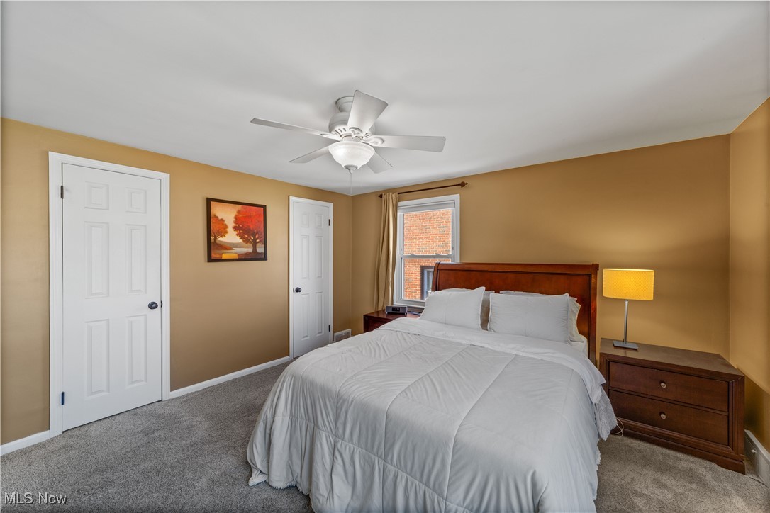 3826 Faversham Road Cleveland, OH 44118 - Photo 15 of 40 Bedroom with baseboards, a ceiling fan, and carpet flooring
