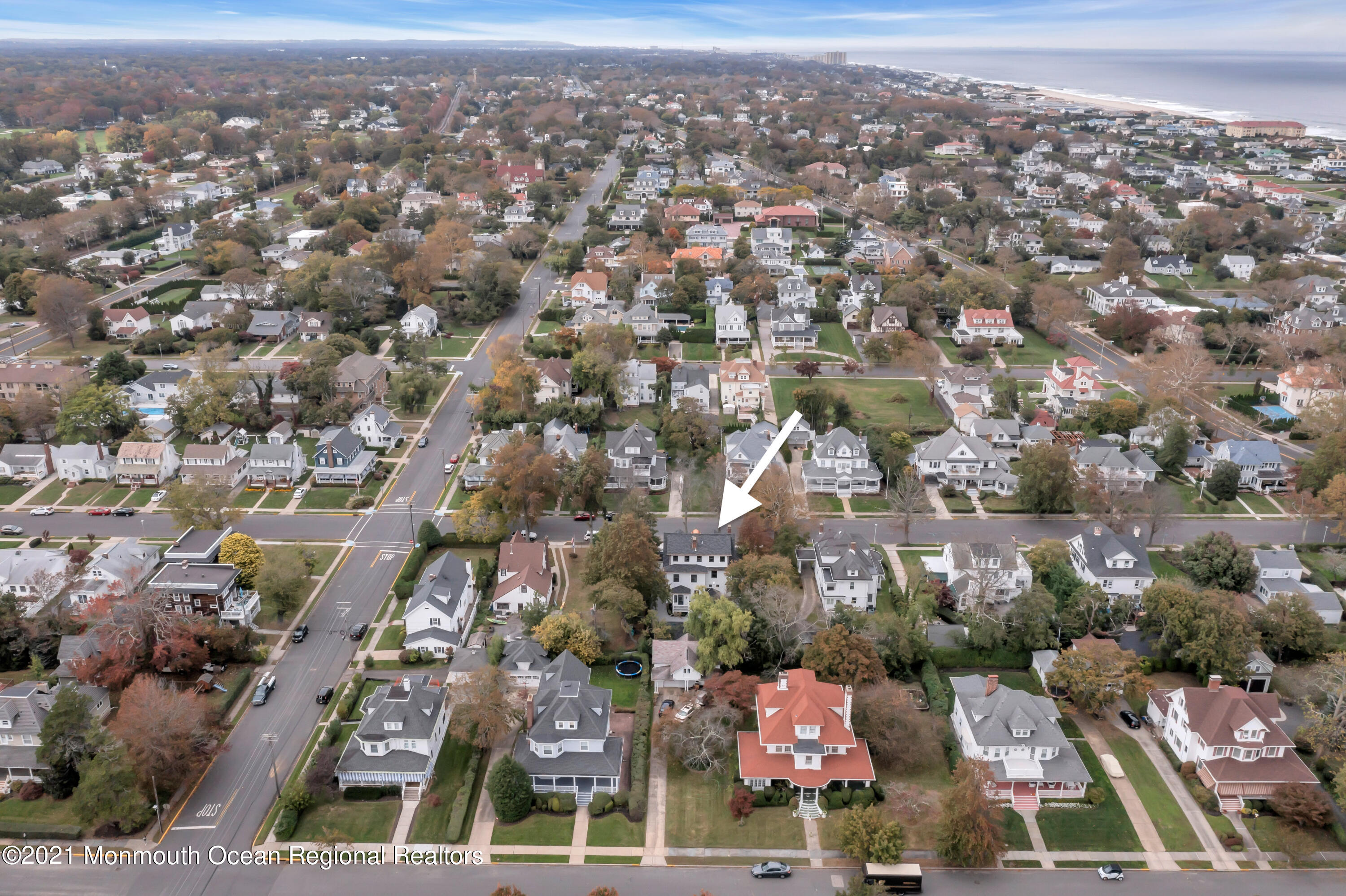 222 Cedar Avenue Allenhurst, NJ 07711 - Photo 72 of 73 an aerial view of a city with lots of residential buildings