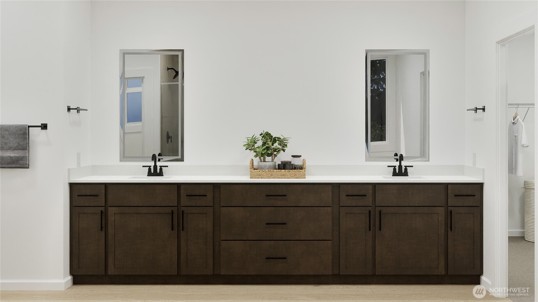 970 Folgate Drive Sequim, WA 98382 - Photo 12 of 21 a bathroom with a sink vanity and mirror