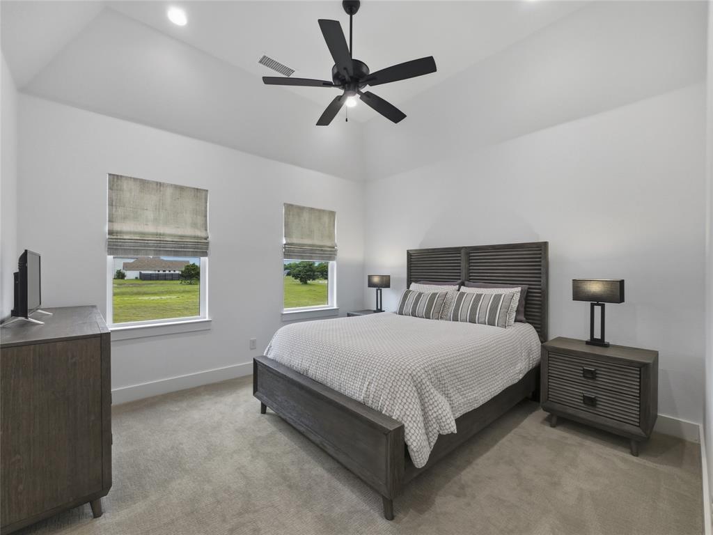 4211 Azalea Way Midlothian, TX 76065 - Photo 31 of 39 Vaulted ceiling room featuring carpet flooring and multiple windows with Roman shades