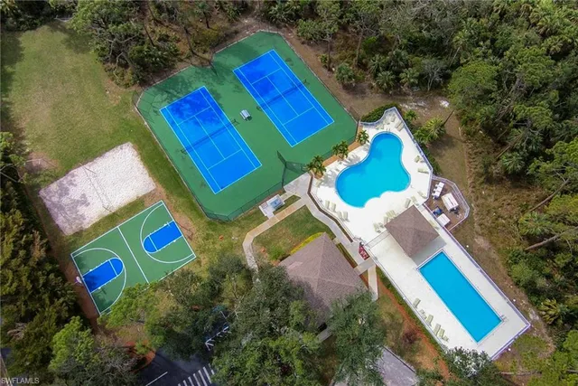 a view of a golf course with a lake