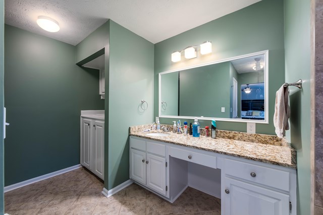 6815 Cartledge Road Box Springs, GA 31801 - Photo 15 of 27 a bathroom with a granite countertop sink and a mirror