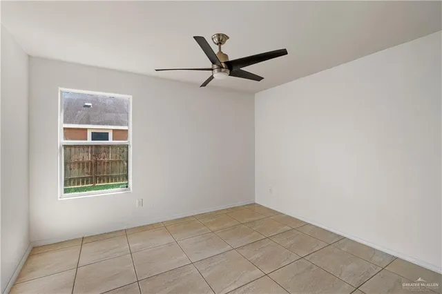 a view of a room with a window