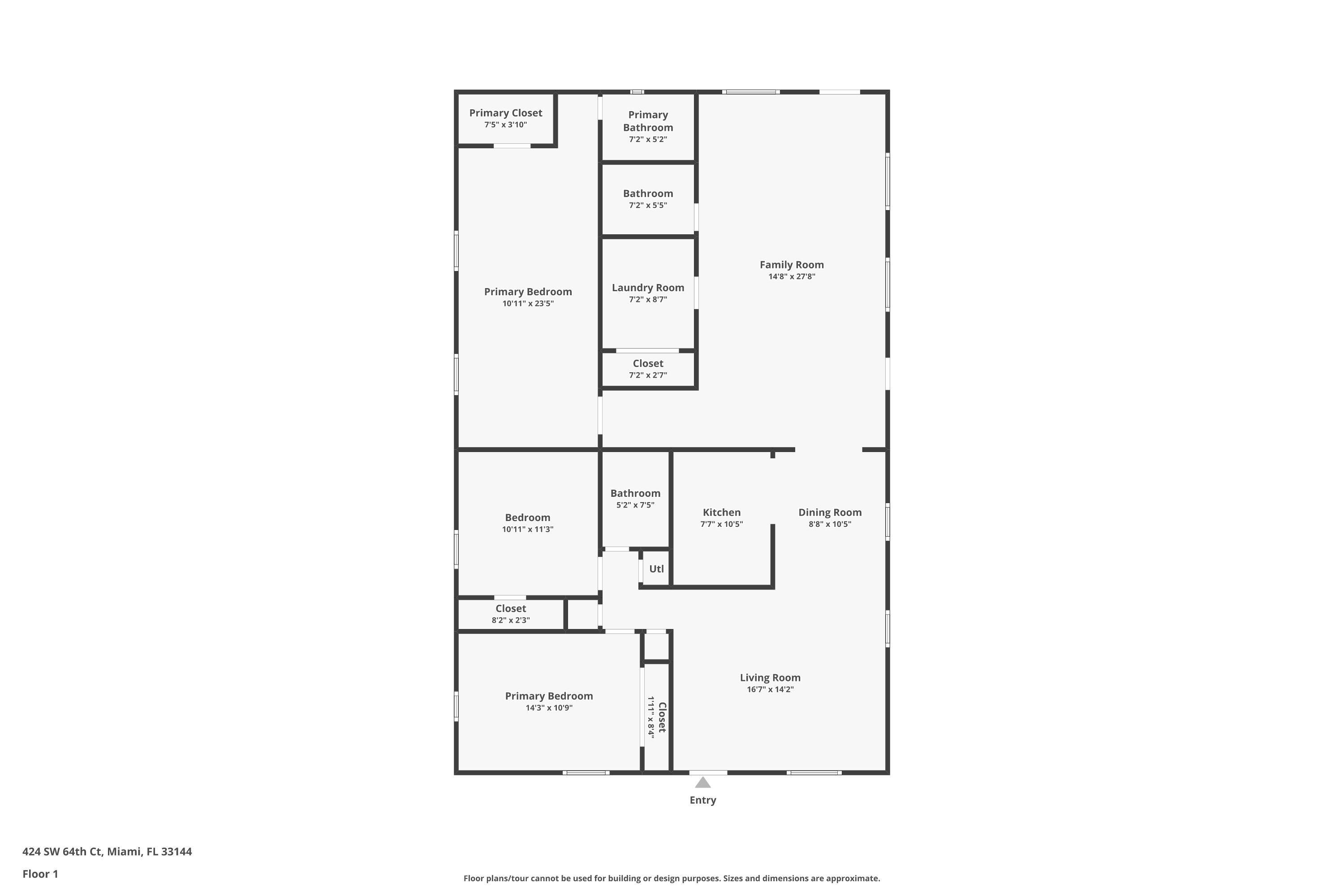424 Southwest 64th Court Miami, FL 33144 - Photo 44 of 44 a picture of a floor plan