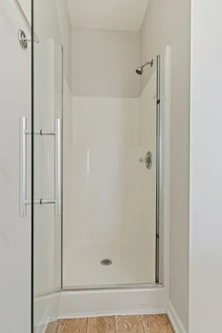 a bathroom with a shower