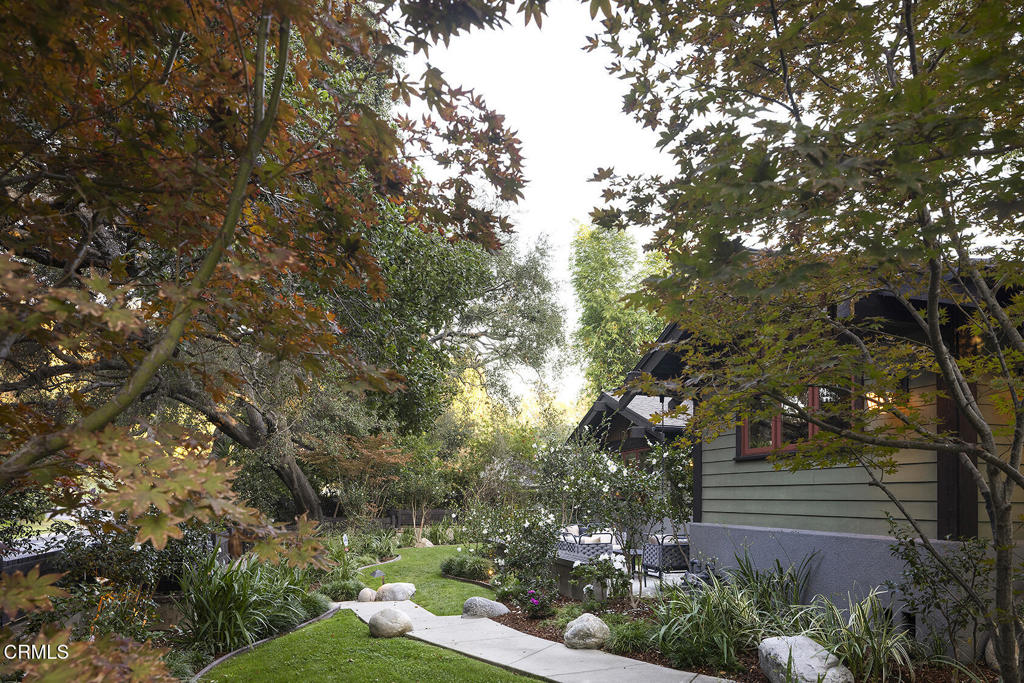1260 La Loma Road Pasadena, CA 91105 - Photo 53 of 61 a view of yard with fountain and trees