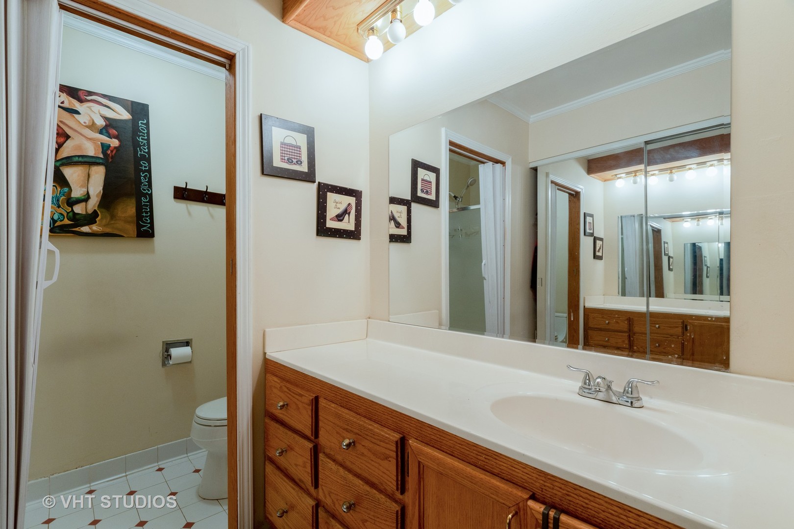 8826 Dee Road Des Plaines, IL 60016 - Photo 12 of 16 a bathroom with a sink a vanity and a mirror