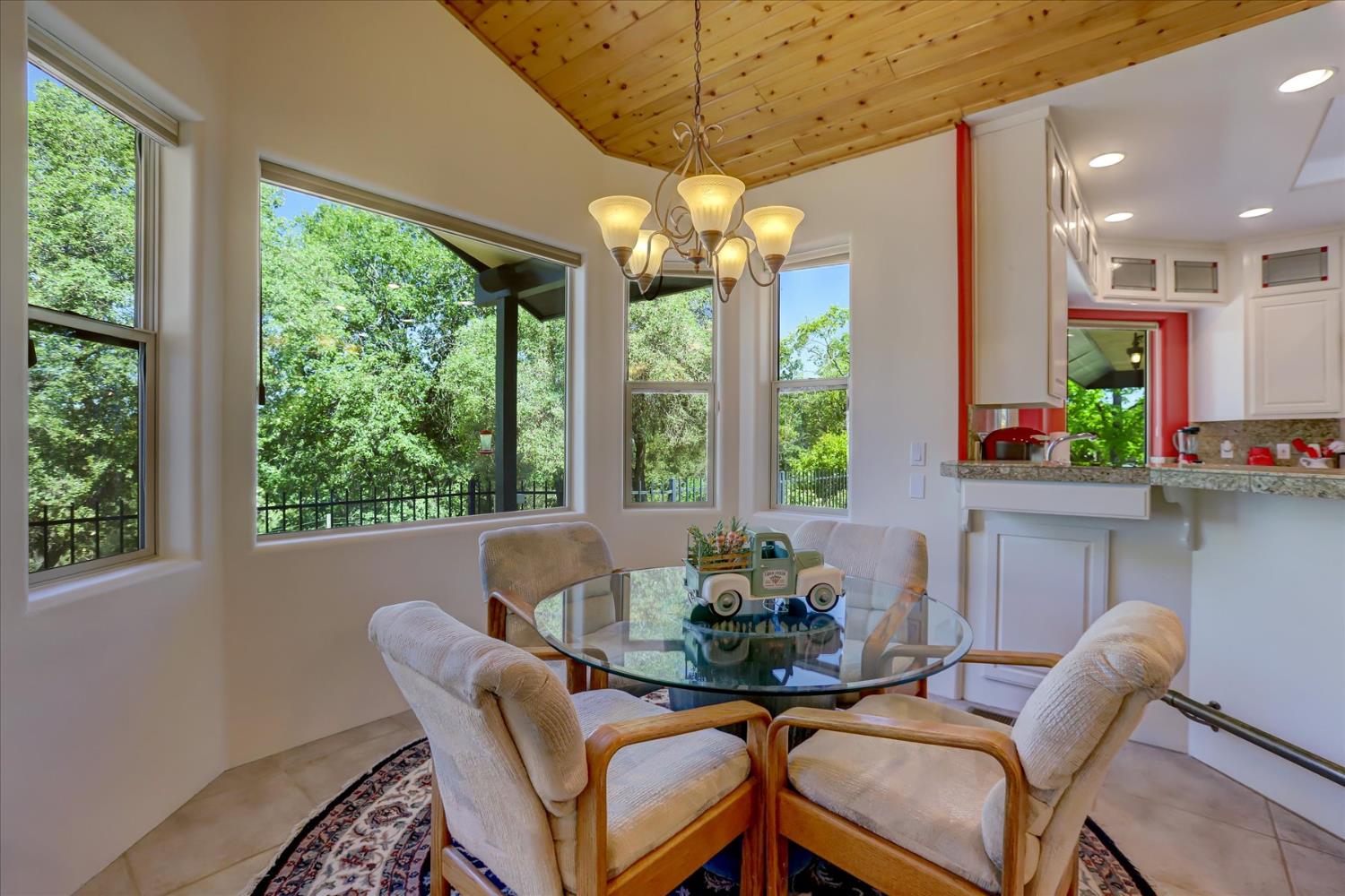 16875 Southridge Road Penn Valley, CA 95946 - Photo 24 of 89 a dining room with furniture a chandelier and a rug