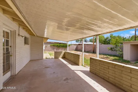 a view of a porch