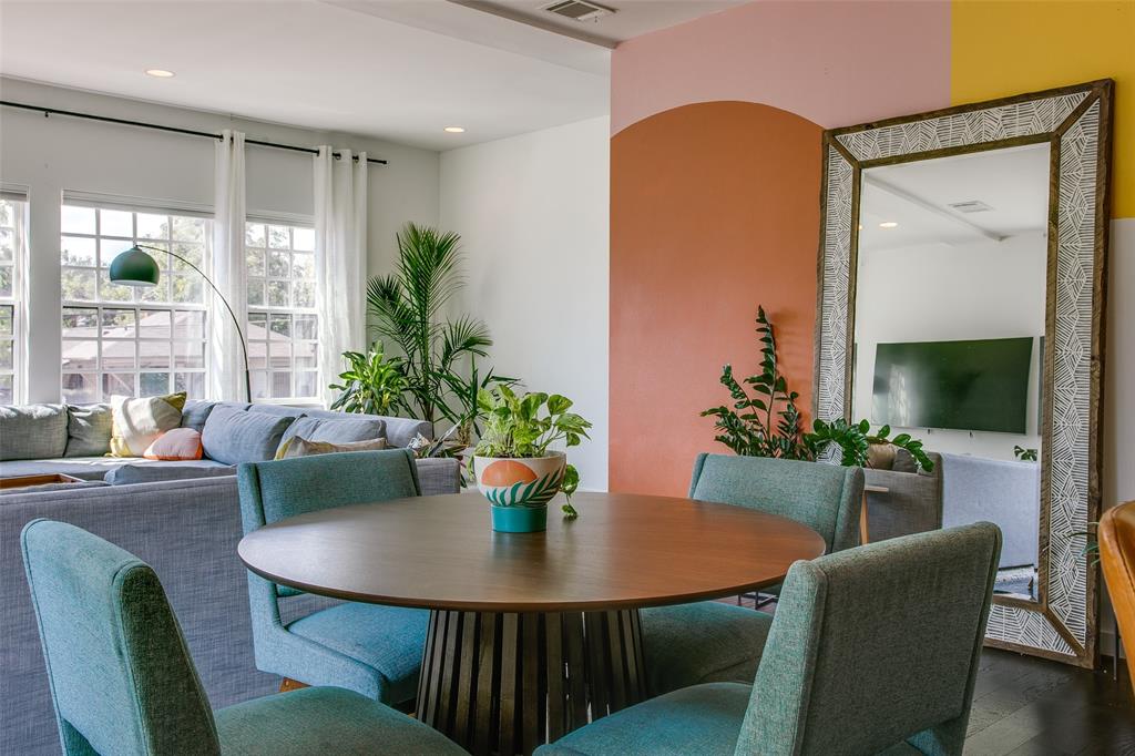 603 Finley Court Dallas, TX 75208 - Photo 14 of 40 a view of a dining room with furniture window and wooden floor