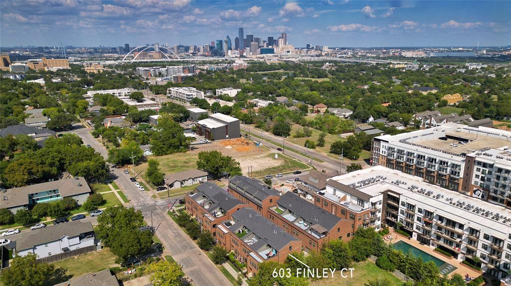 603 Finley Court Dallas, TX 75208 - Photo 34 of 40 an aerial view of a city with lots of residential buildings