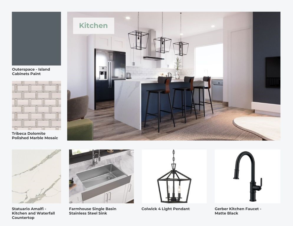 1316 Robin Street, Unit C Houston, TX 77019 - Photo 41 of 45 a open kitchen with stainless steel appliances kitchen island granite countertop a table and chairs