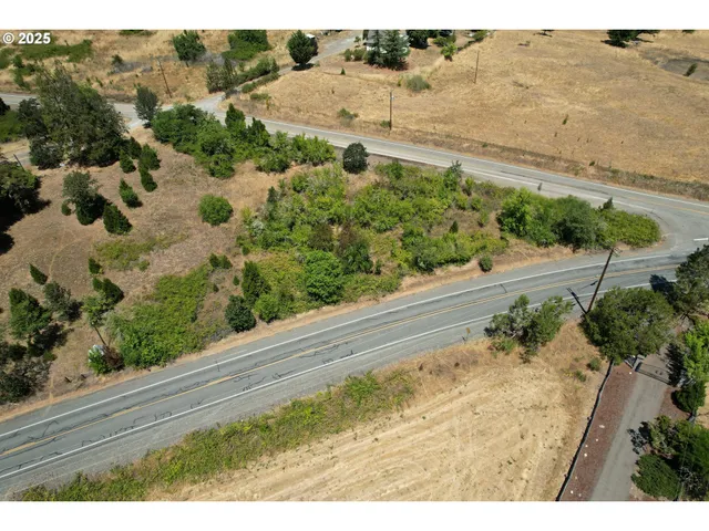 a view of a yard and mountain