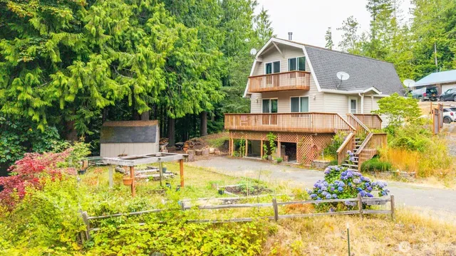 a view of a house with a swimming pool
