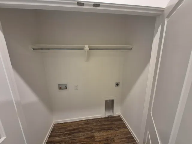 a view of small space with racks on the wall