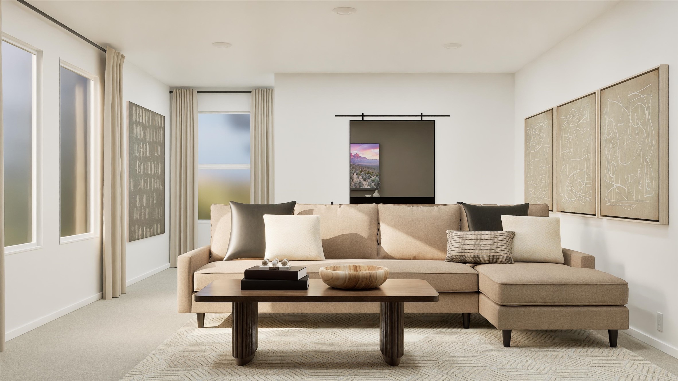 449 Sormonne Loop Kyle, TX 78640 - Photo 15 of 31 a living room with furniture and a large window