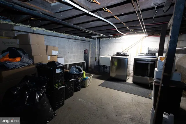 a close view of storage and utility room