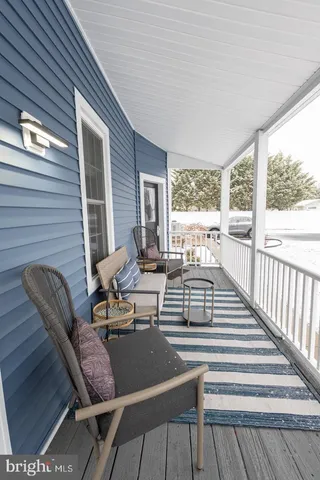 a building outdoor space with patio furniture