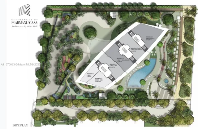 a swimming pool with outdoor seating and garden