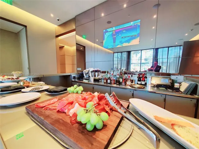 a view of a living room with a mirror